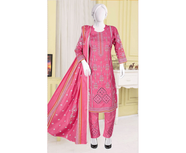 Lebaas’e Saajee Digital Printing Lawn (3 piece) Pink Color
